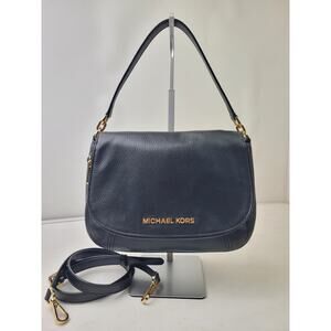 Michael Kors Bedford Medium Convertible Flap Shoulder Bag Pebbled Leather